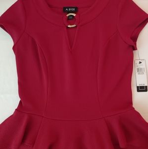 NWT A.BYER PEPLUM TOP.  M